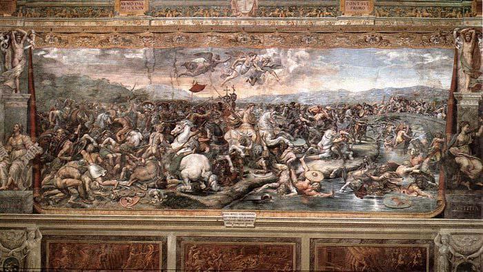 RAFFAELLO Sanzio The Battle at Pons Milvius Sweden oil painting art